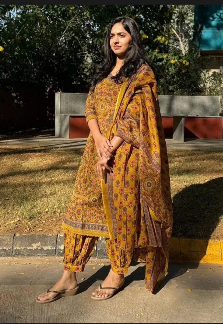 "Baraka Designer Mustard Kurta Set – Zara Kurta Set