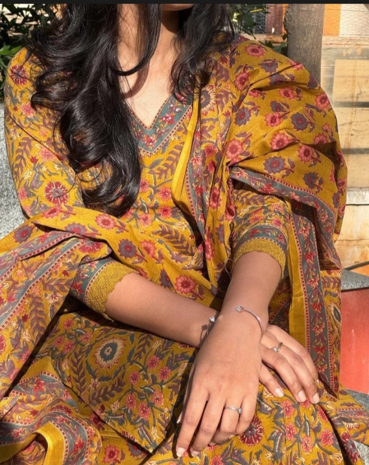 "Baraka Designer Mustard Kurta Set – Zara Kurta Set