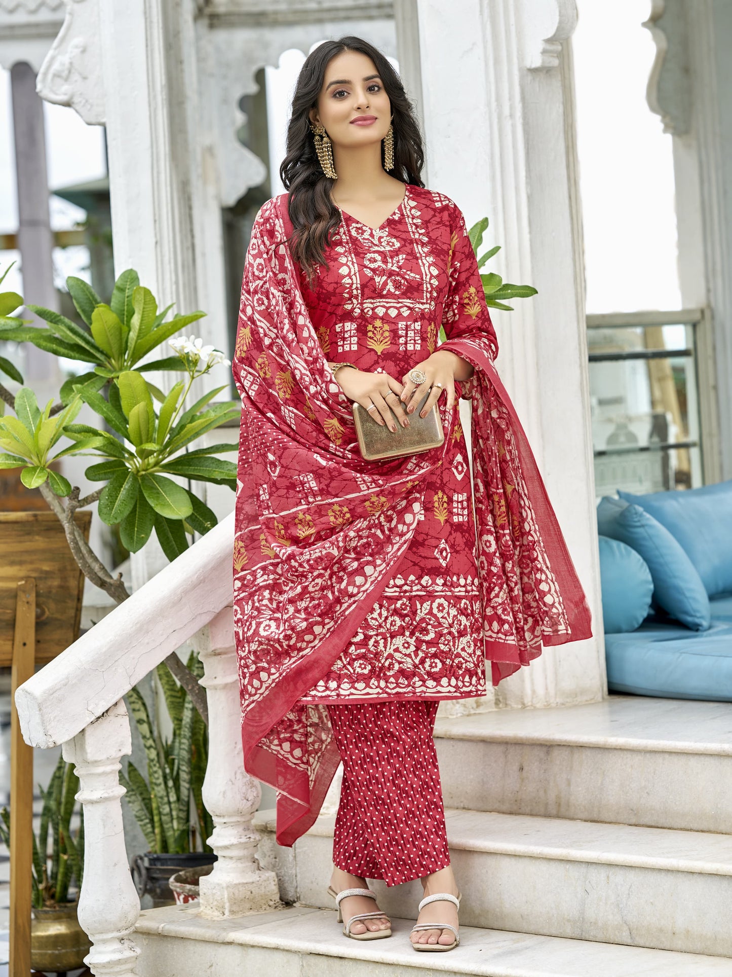 Trendy Pure Cotton Kurta Set – Vibrant Prints & Comfortable Fit - Afrah Cotton Kurta Set
