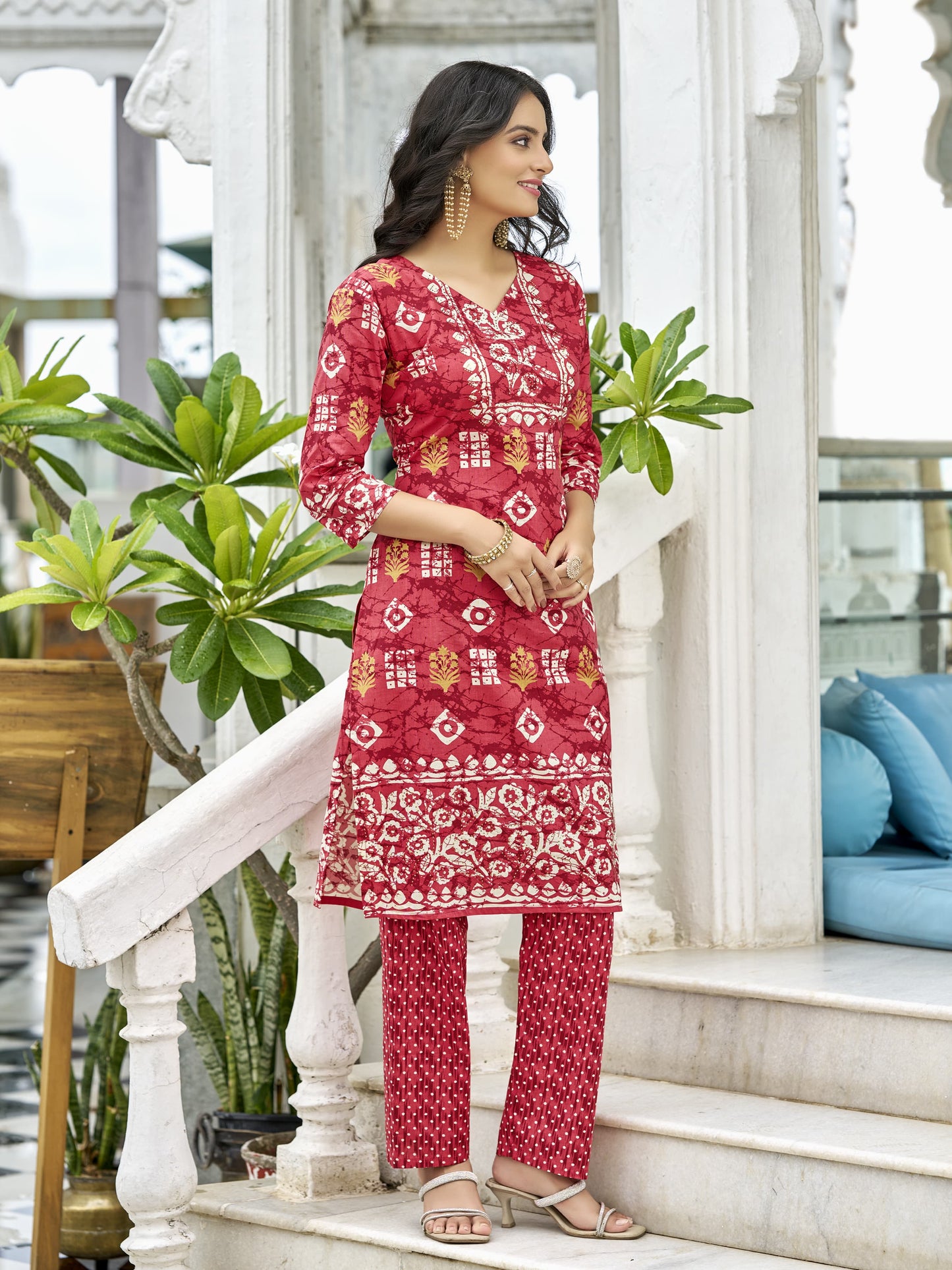 Trendy Pure Cotton Kurta Set – Vibrant Prints & Comfortable Fit - Afrah Cotton Kurta Set