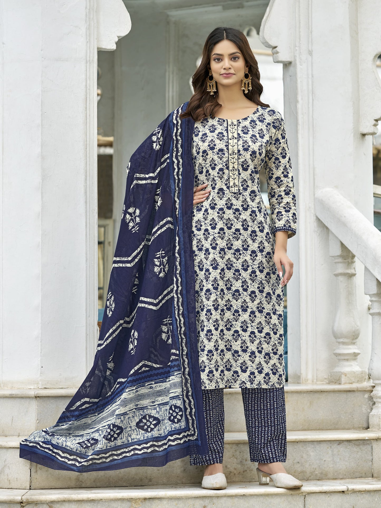 Soft Cotton Kurti Palazzo Set – Latest Fashion for 2025 - Arwa Cotton Kurta Set
