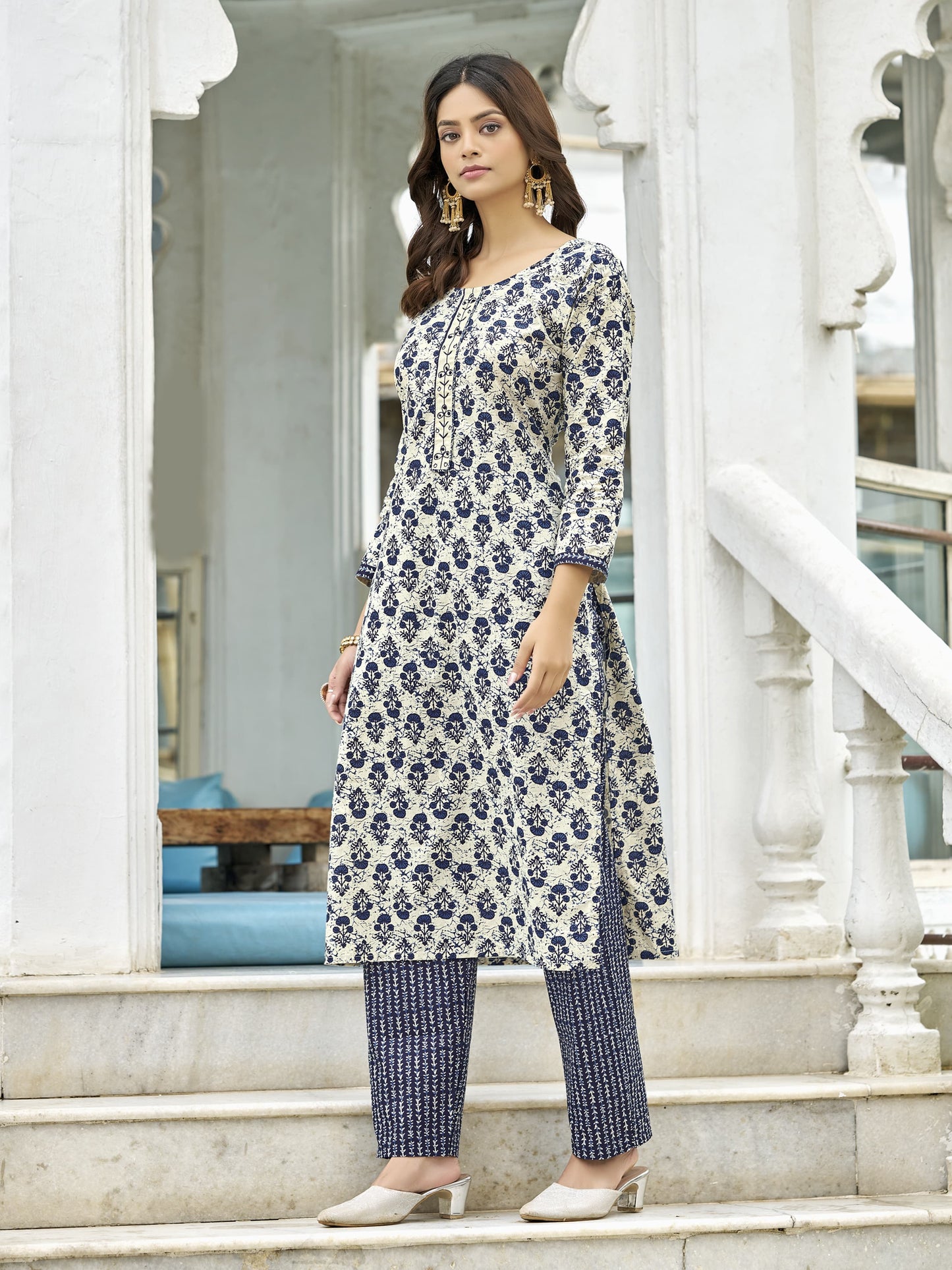 Soft Cotton Kurti Palazzo Set – Latest Fashion for 2025 - Arwa Cotton Kurta Set