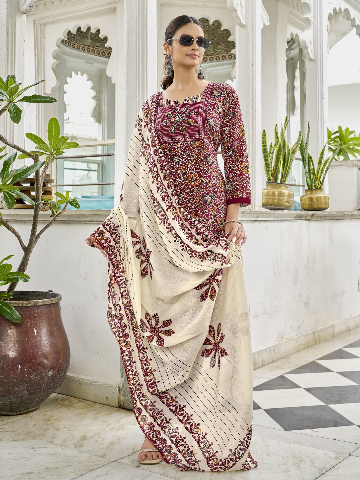 Baraka Designer 100% Pure Cotton Kurta Set - Pure Cotton Kurta Set - Aatika Trendy Kurta Set